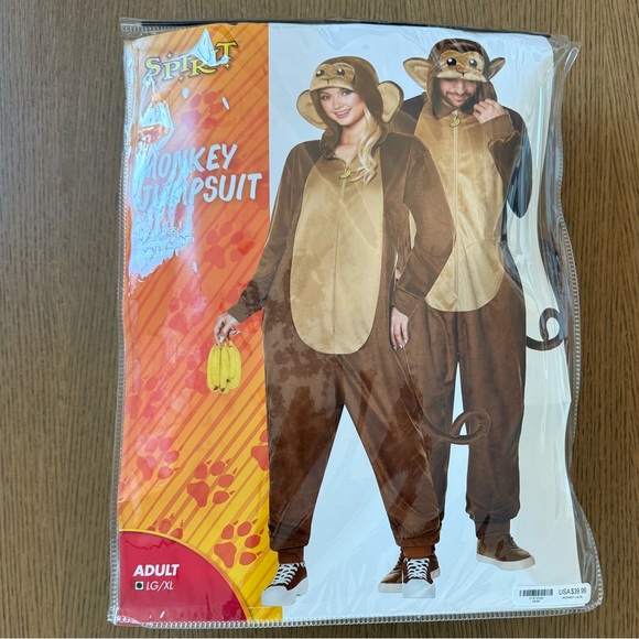 NWT Adult Monkey Costume Onsie - Picture 2 of 4